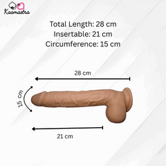 Measurement chart for a product with dimensions labeled, featuring the brand 'Kaamastra'.