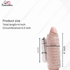 Size chart of Transparent Silicone Masturbator Sleeve – 4 inch length and 2.2 inch circumference