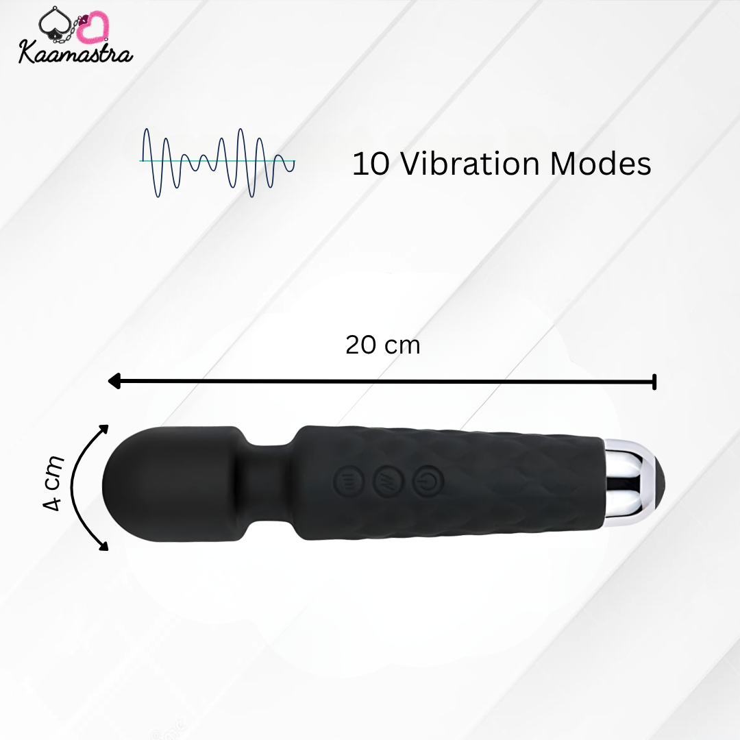 Kaamastra Black Wand Massager and Vibrator For Women