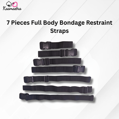 Kaamastra 7 Pieces Full Body Bondage Restraint Straps - Black