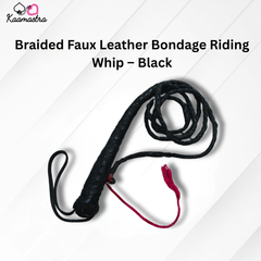 Kaamastra's Braided Faux Leather Bondage Riding Whip – Black