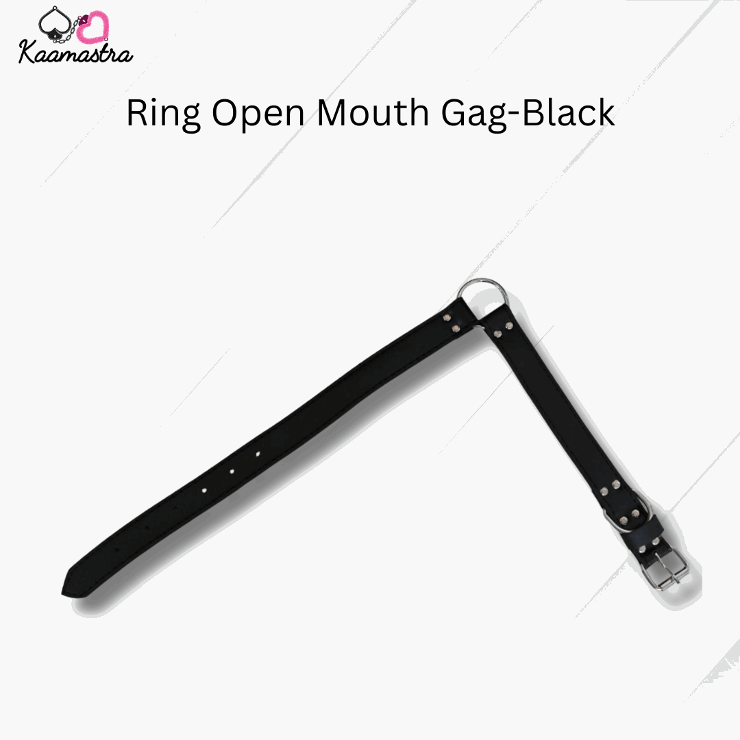 Black ring open mouth gag on a white background with 'Kaamastra' branding.