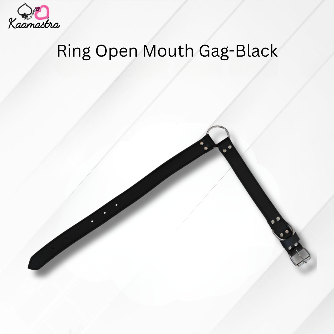 Black ring open mouth gag on a white background with 'Kaamastra' branding.