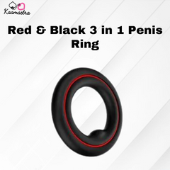 Kaamastra Red & Black 3 in 1 Penis Ring