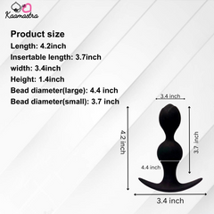 Kaamastra Black Silicone Double Bead Anal Plug