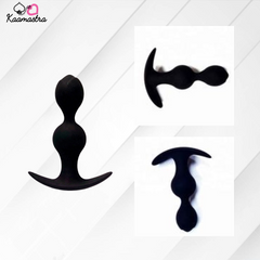 Kaamastra Black Silicone Double Bead Anal Plug