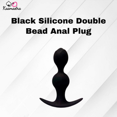 Kaamastra Black Silicone Double Bead Anal Plug