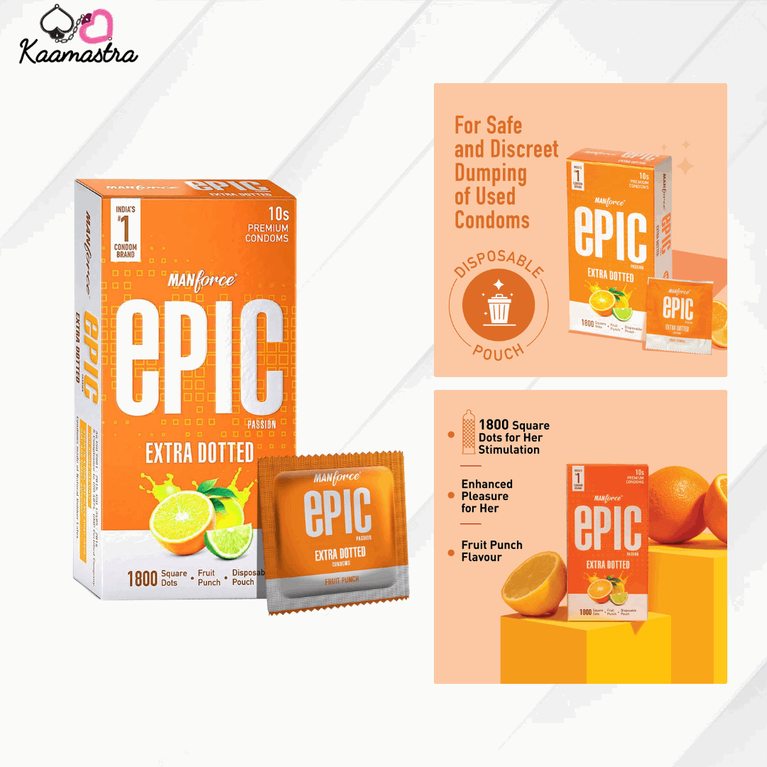 Manforce Epic Desire Orange Flavor Condom Pack of 10