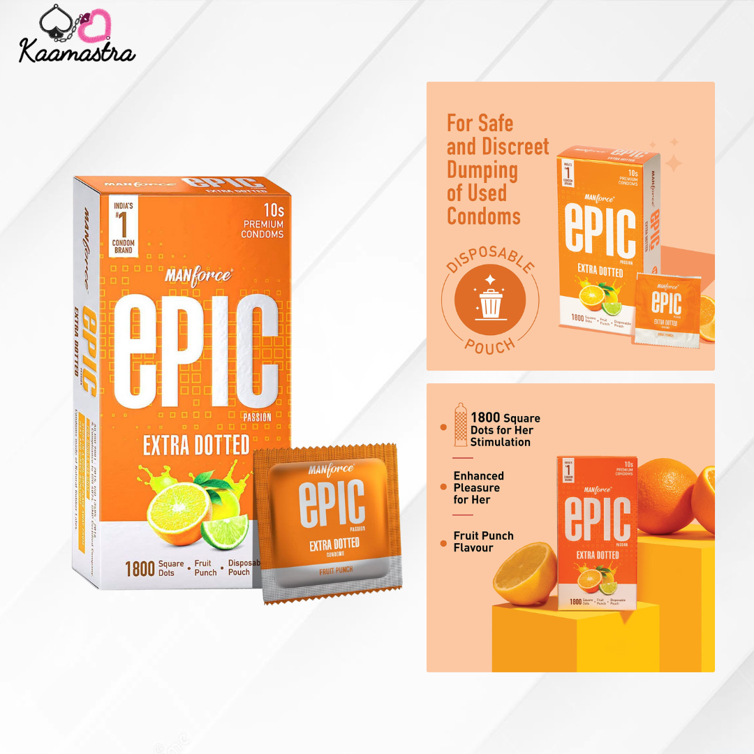 Manforce Epic Desire Orange Flavor Condom Pack of 10