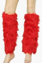 Fluffy Red Leg Warmers at itspleaZure