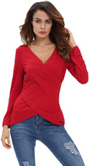 Kaamastra Red Party Regular Sleeve Solid Women Top