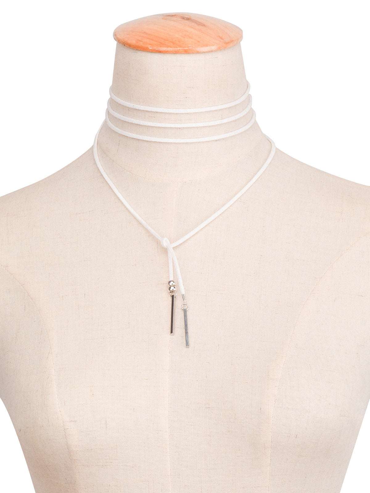 Kaamastra Long White Faux Chain