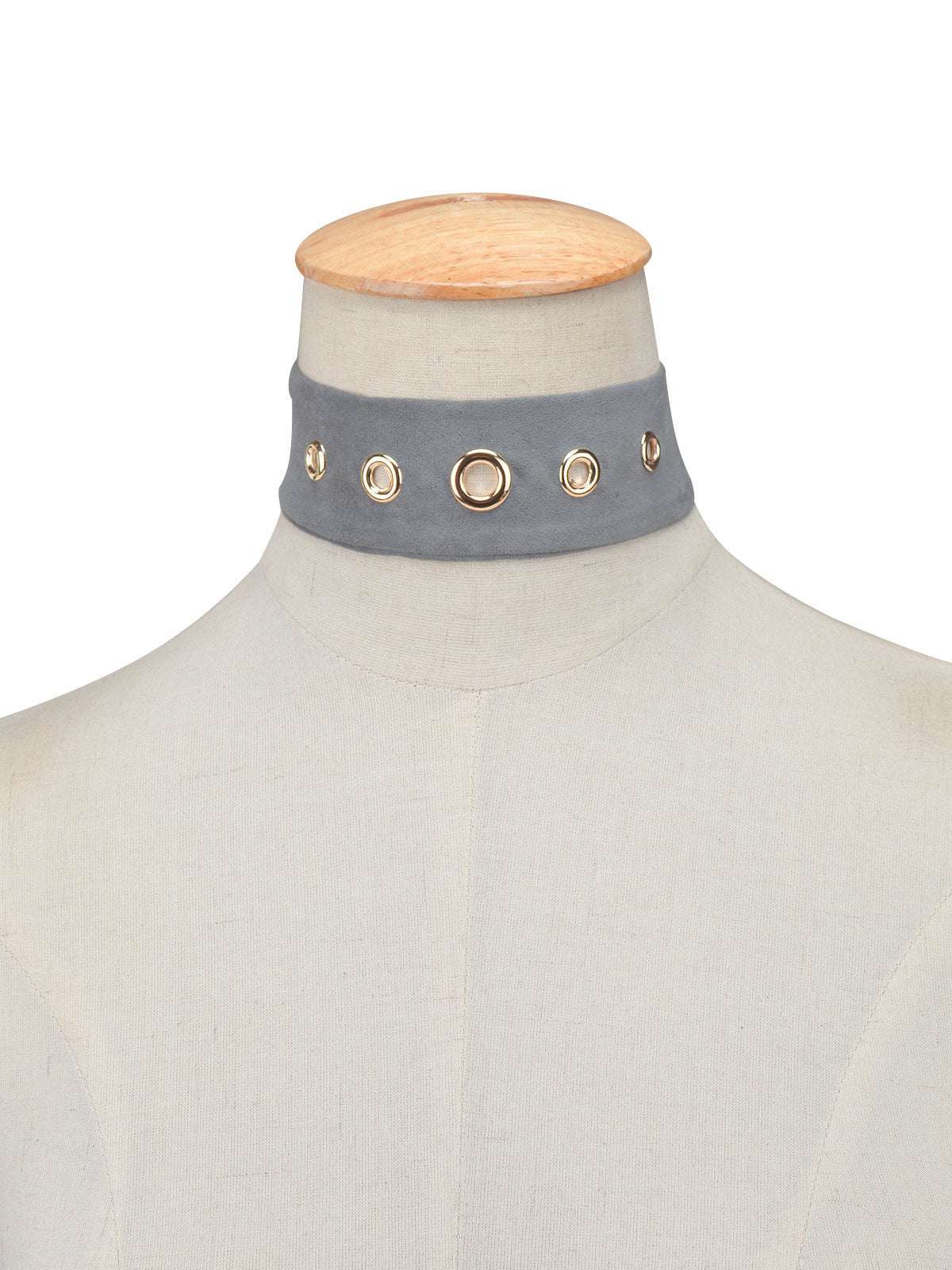 Kaamastra's Grey Velvet Studded Choker