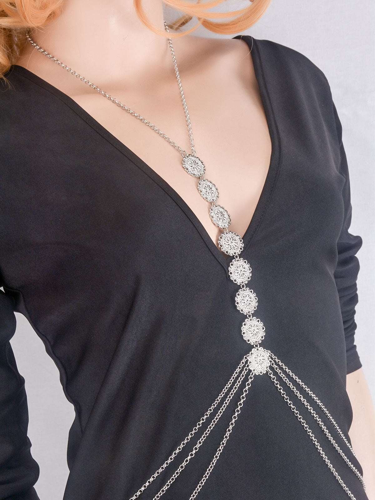 Kaamastra Vintage Engraved Body Chain For Women