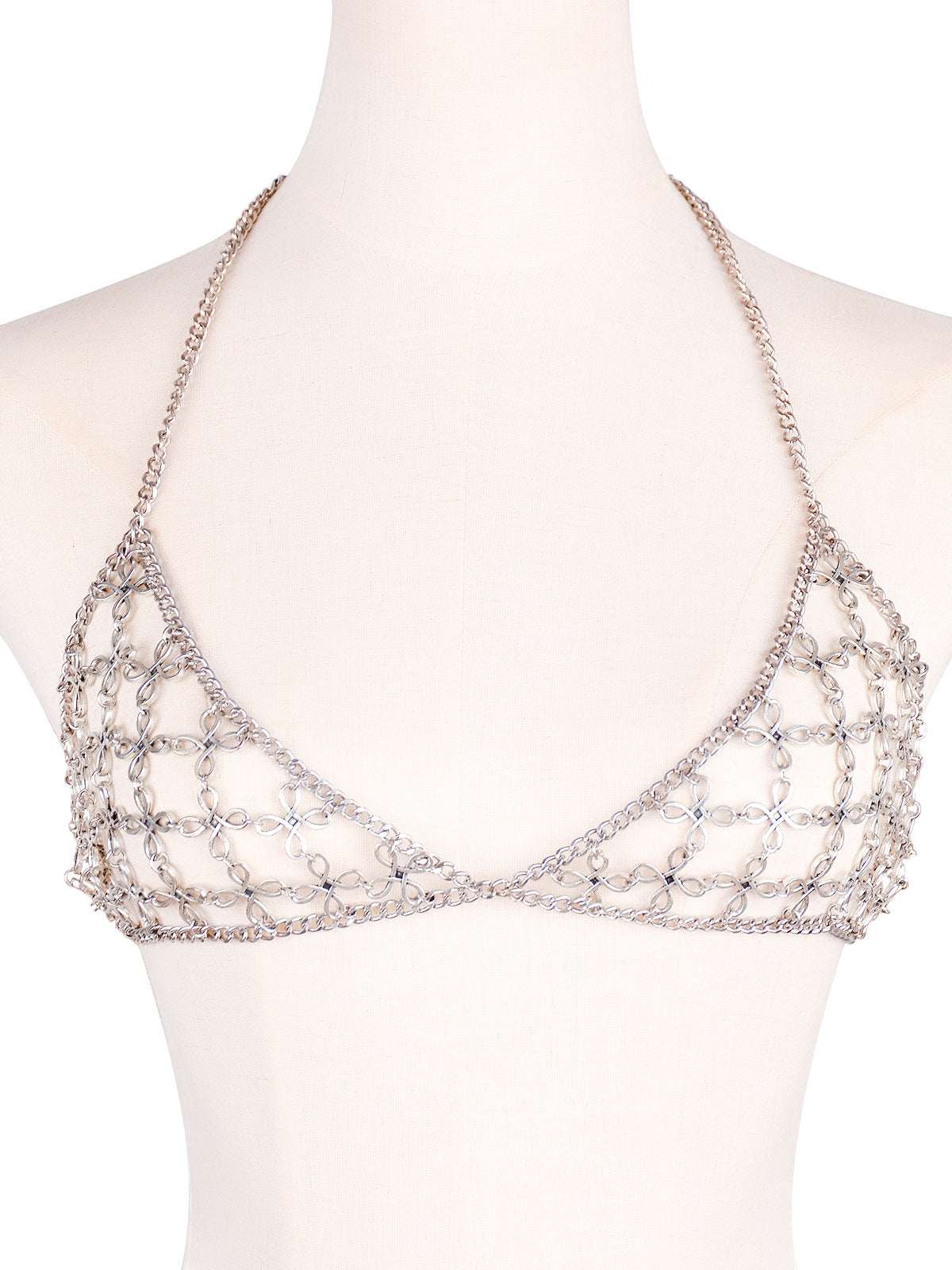 Vintage Retro Sexy Chest Body Chain Silver
