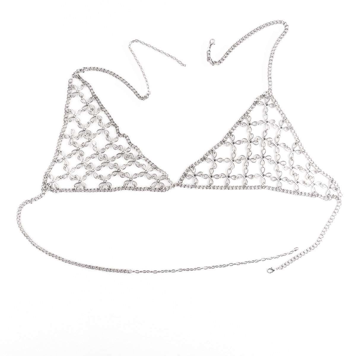 Kaamastras Vintage Retro Sexy Chest Body Chain Silver