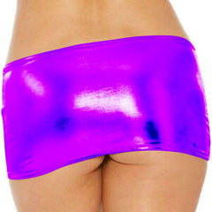 Kaamastra women Wetlook Latex Micro Mini Skirt - Purple