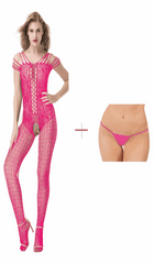 Kaamastra Dark Pink Fishnet Body Stockings & Free Thong