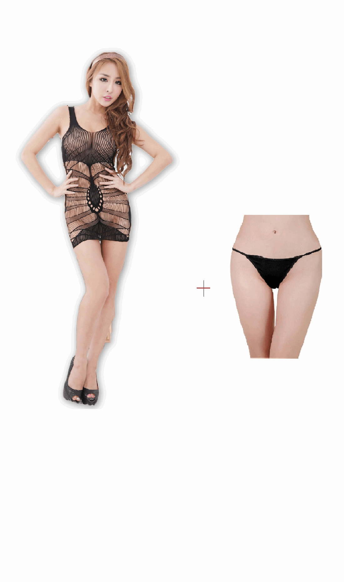 Kaamastra Sexy See Through Bodystockings Night Wear & Free Thong