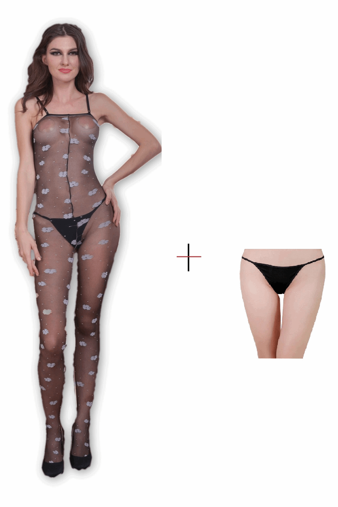 Kaamastra's hollow printed bodystockings & Free Thong