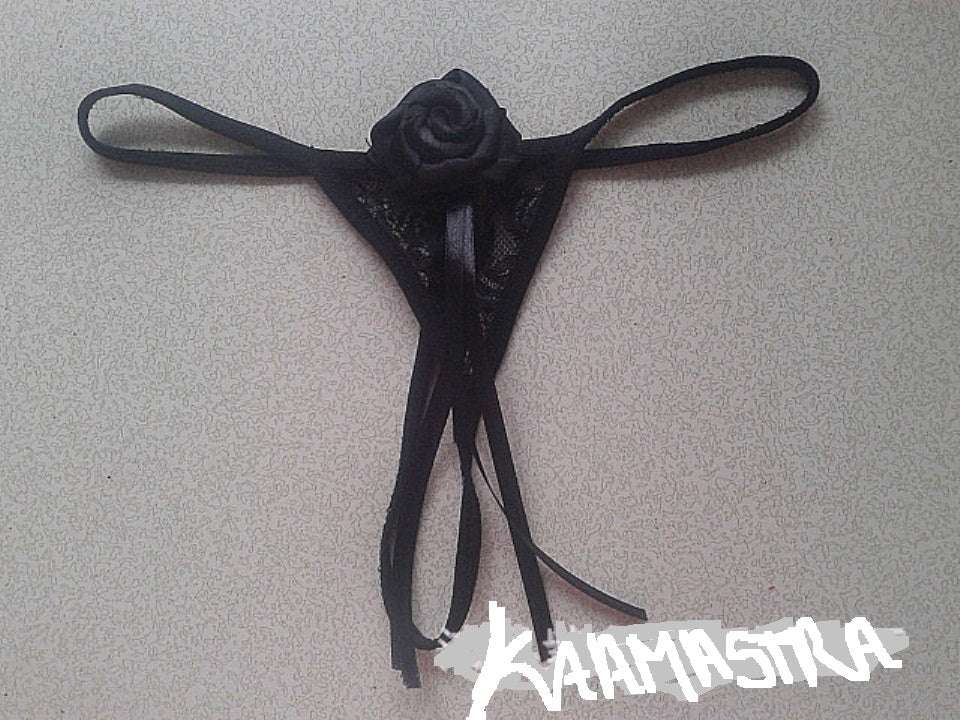 Kaamastras Ribbon Thong Black