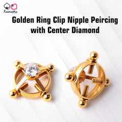 Blue Diamond Nipple Piercing - Bold temporary adornment