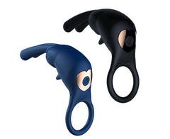 Kaamastra Black 10 Function Rabbit Vibrating Penis Ring