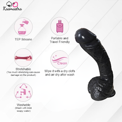Kaamastra's Black Realistic Dildo with Suction Cup