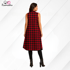 Kaamastra's Red & Black Checks Jacket - Large