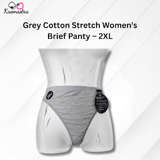 Kaamastra's Grey Cotton Stretch Women's Brief Panty – 2XL