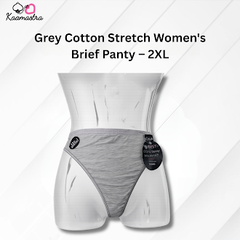 Kaamastra's Grey Cotton Stretch Women's Brief Panty – 2XL