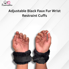 Kaamastra's Adjustable Black Faux Fur Wrist Restraint Cuffs