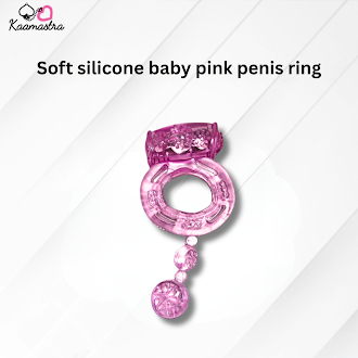 Kaamastra Soft Silicone Baby Pink Penis Ring with Dangling Charm