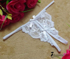 Kaamastra White Crotchless Thong-White