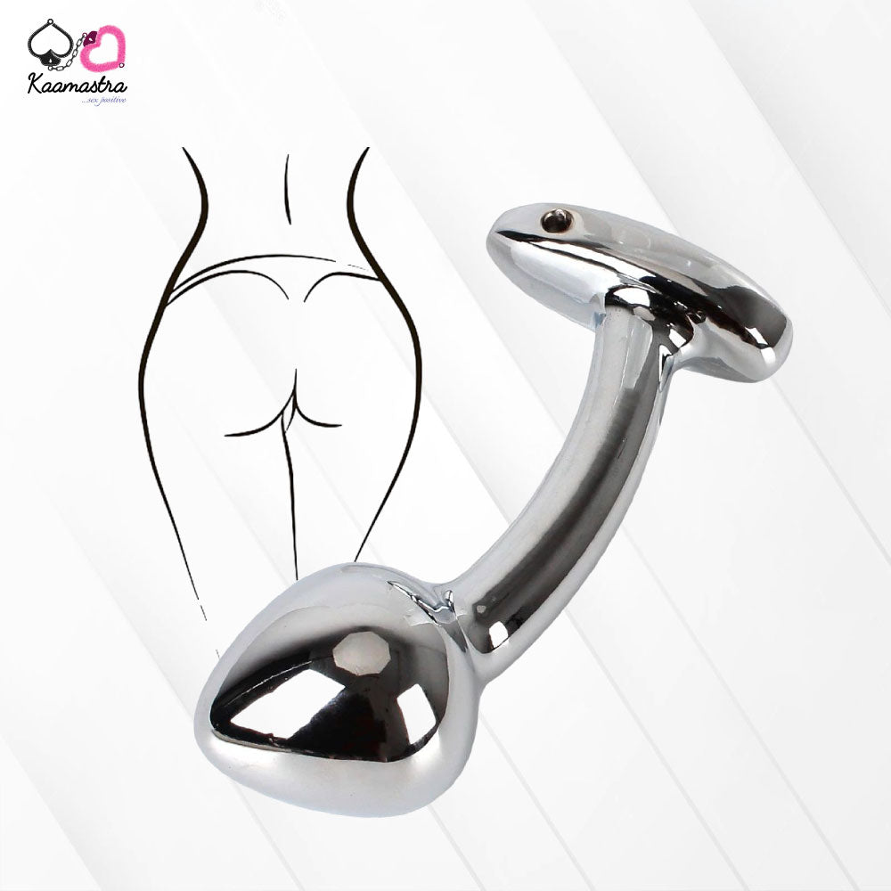 Kaamastra Stainless Steel Curved Anal Prostate Massager