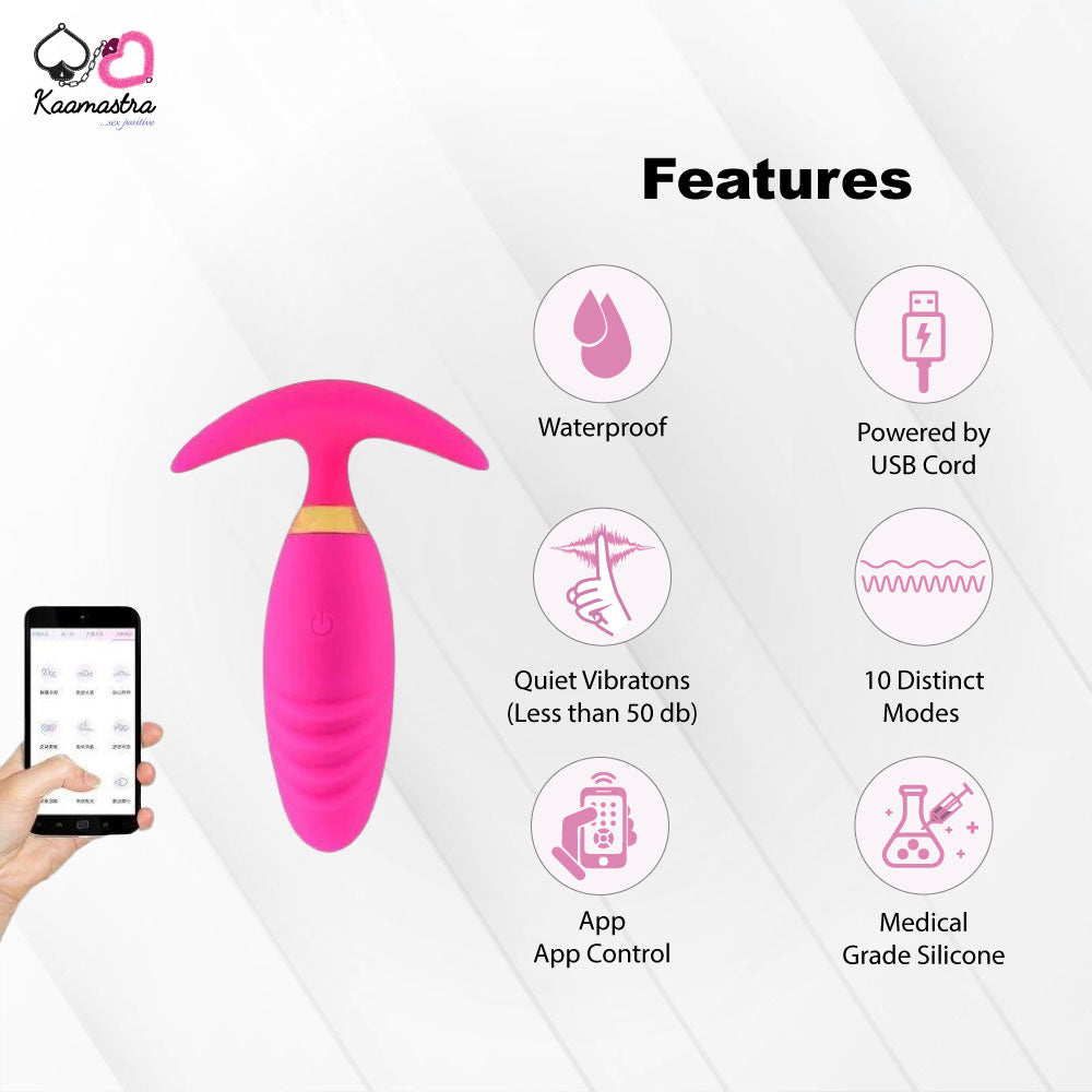 Kaamastra Pink Silicone Anal Prostate App Vibrator