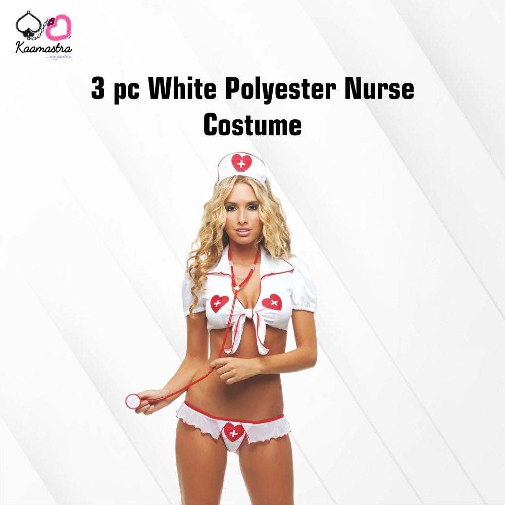 Kaamastra 3 pc White Polyester Nurse Costume