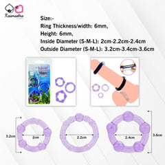 Kaamastra Purple Silicone Penis Ring Cock Ring Set of 3