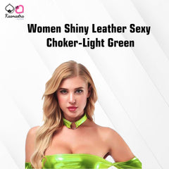Kaamastra women Shiny Leather Sexy Choker-Light Green