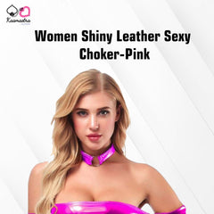 Kaamastra women Shiny Leather Sexy Choker-Pink