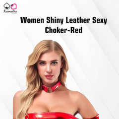 Kaamastra women Shiny Leather Sexy Choker-Red