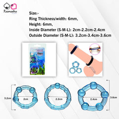 Kaamastra Blue Silicone Penis Ring Cock Ring Set of 3