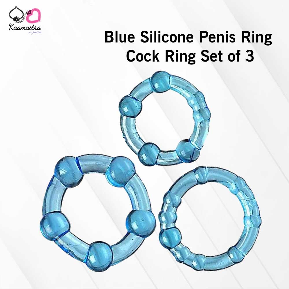 Kaamastra Blue Silicone Penis Ring Cock Ring Set of 3