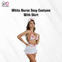 Kaamastra White Nurse Sexy Costume with Skirt