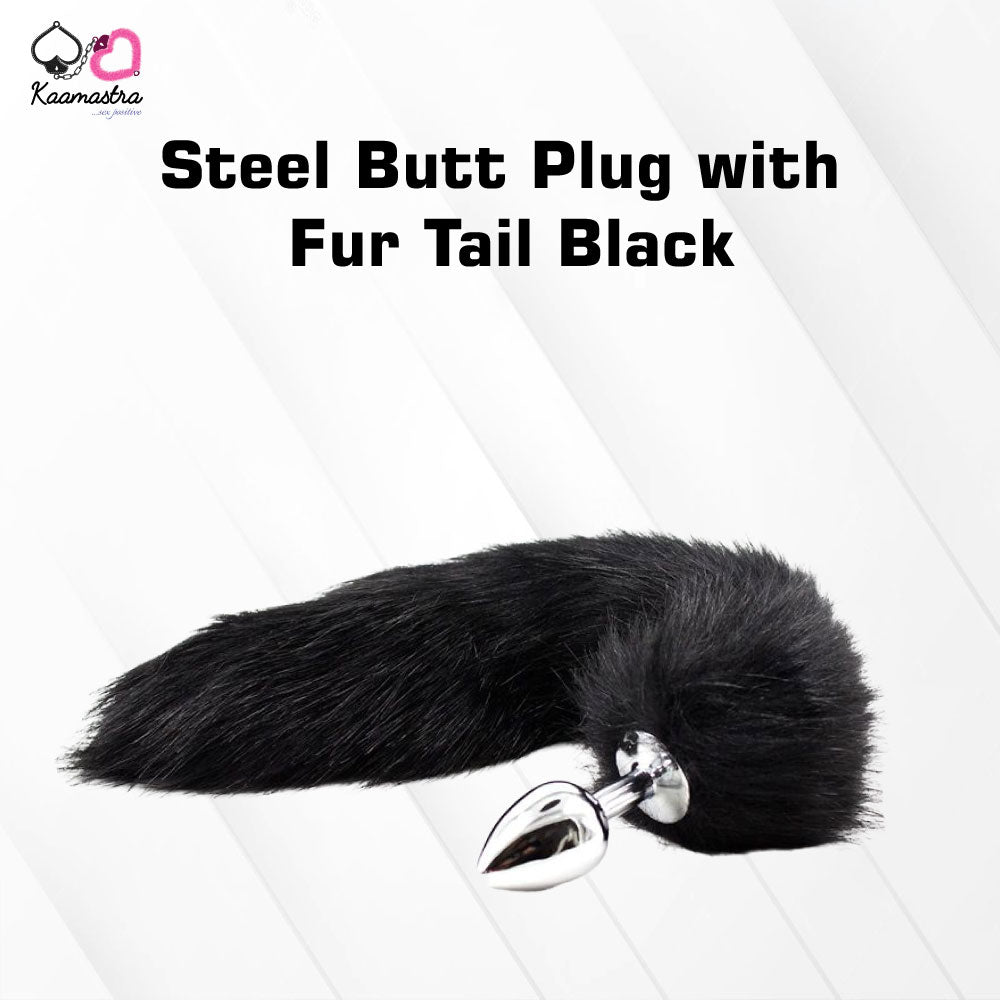 Kaamastra Steel Butt Plug with Fur Tail