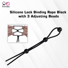 Kaamastra Silicone Lock Penis Binding Rope Black with 3 Adjusting Beads
