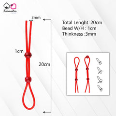Kaamastra Silicone Penis Binding Rope - Red with 2 Adjusting Beads