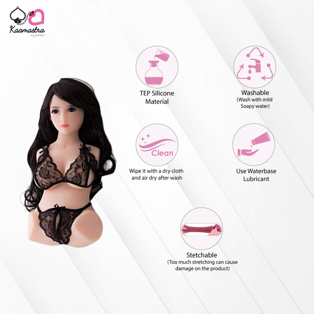 Kaamastra Soft Silicone Half Body Sex Doll with Face