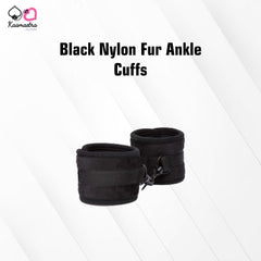 Kaamastra Black Nylon Fur Ankle cuffs