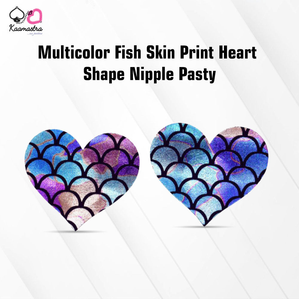 Kaamastra Multicolor Fish Skin Print Heart Shape Nipple Pasty